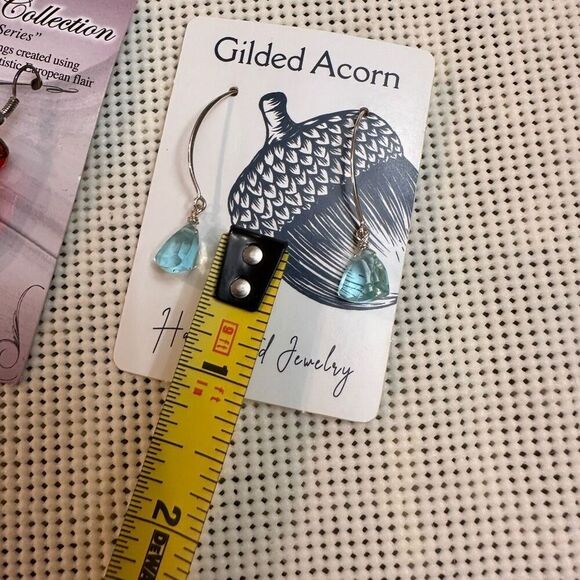 Lot of 2 Dangling Earrings New Multicolored Boho Art Glass‎ - Picture 7 of 7